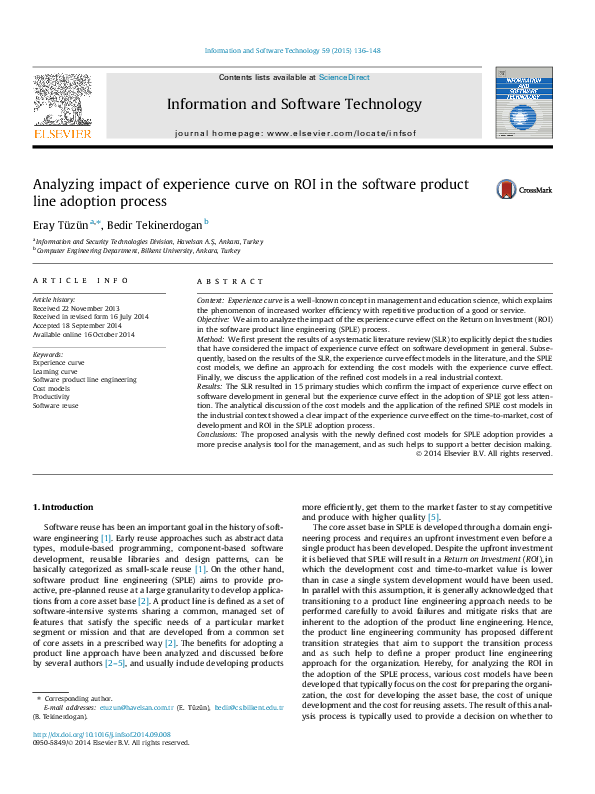 (PDF) Analyzing impact of experience curve on ROI in the software ...