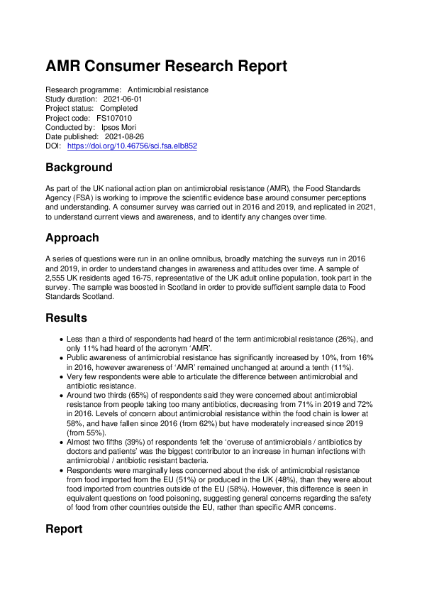 (PDF) AMR Consumer Perceptions Survey