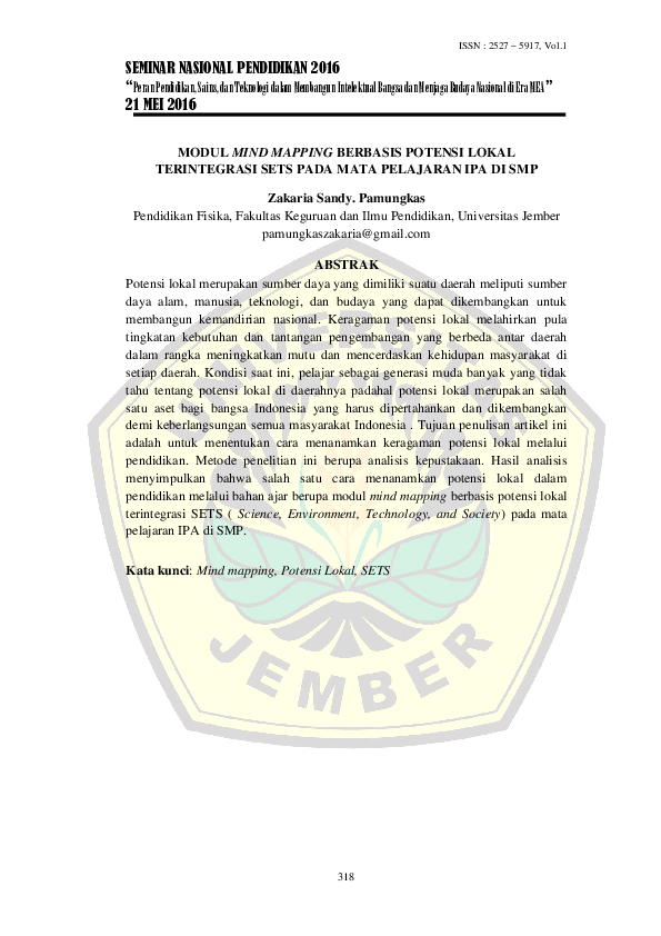 (PDF) Modul Mind Mapping Berbasis Potensi Lokal Terintegrasi Sets Pada ...