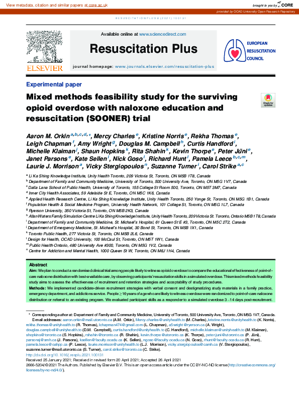 (PDF) Mixed methods feasibility study for the surviving opioid overdose ...