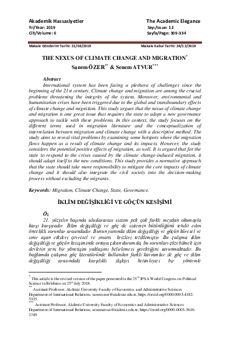 (PDF) The Nexus of Climate Change and Migration