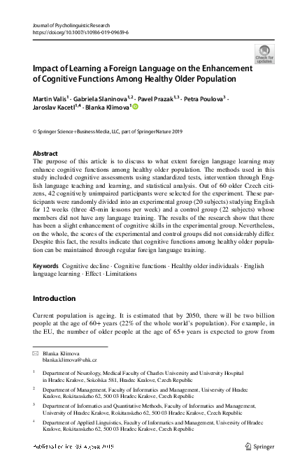 (PDF) Impact of Learning a Foreign Language on the Enhancement of ...