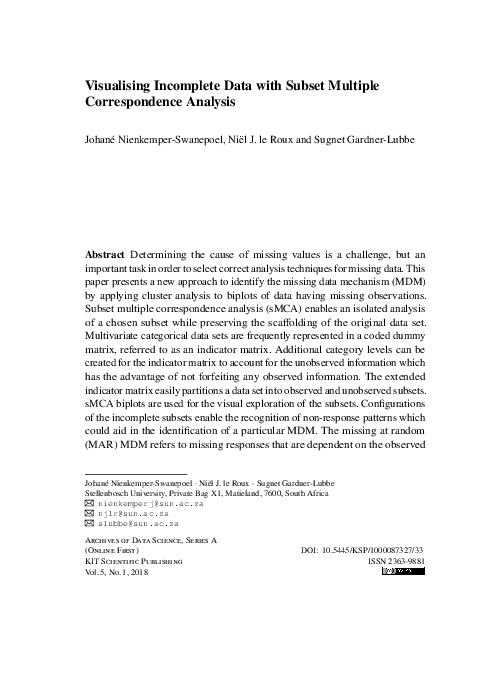 (PDF) Visualising Incomplete Data with Subset Multiple Correspondence ...