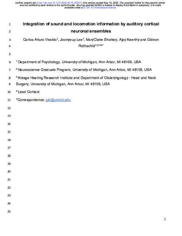 (PDF) Integration of sound and locomotion information by auditory ...