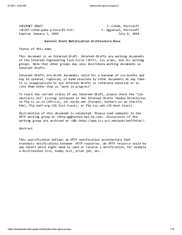 (PDF) General Event Notification Architecture Base