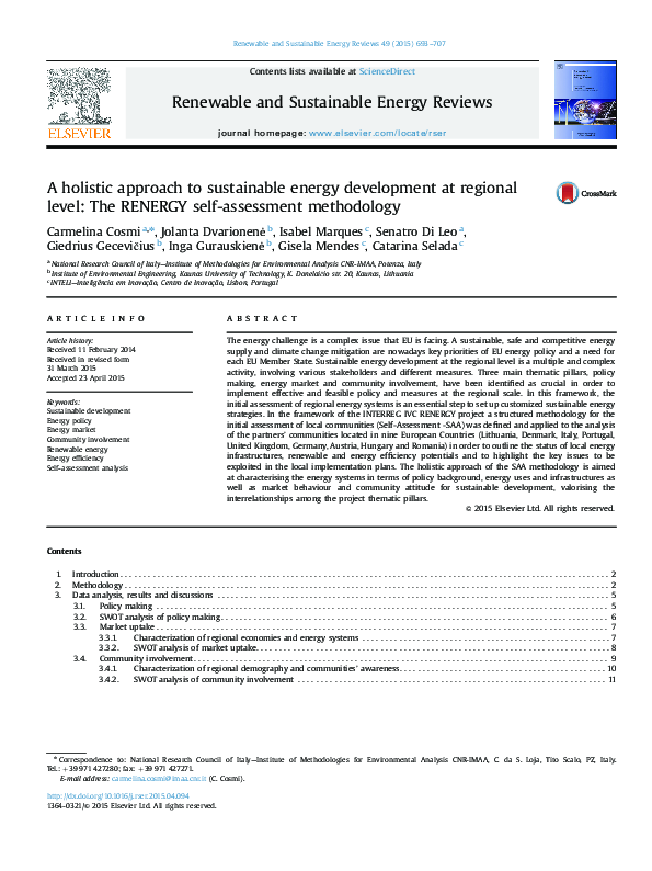 (PDF) A holistic approach to sustainable energy development at regional ...
