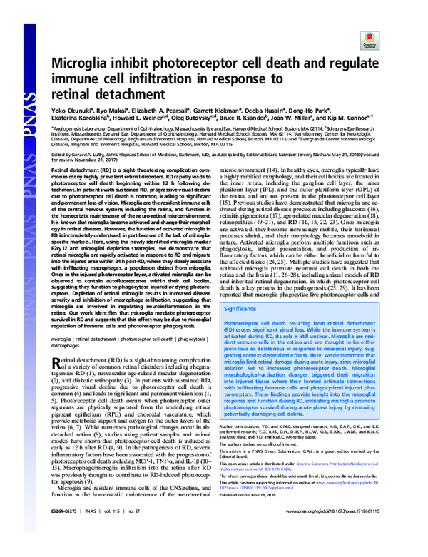 (PDF) Microglia inhibit photoreceptor cell death and regulate immune ...