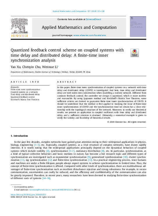 (PDF) Quantized feedback control scheme on coupled systems with time ...
