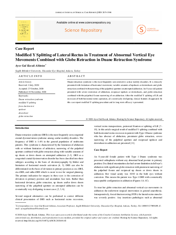 (PDF) Modified Y Splitting of Lateral Rectus in Treatment of Abnormal ...