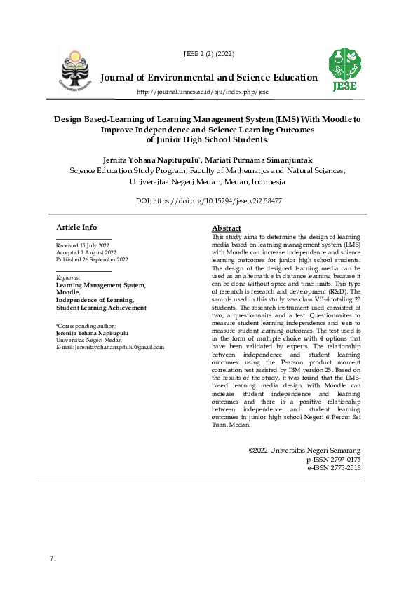 (PDF) Design Based-Learning of Learning Management System (LMS) With ...