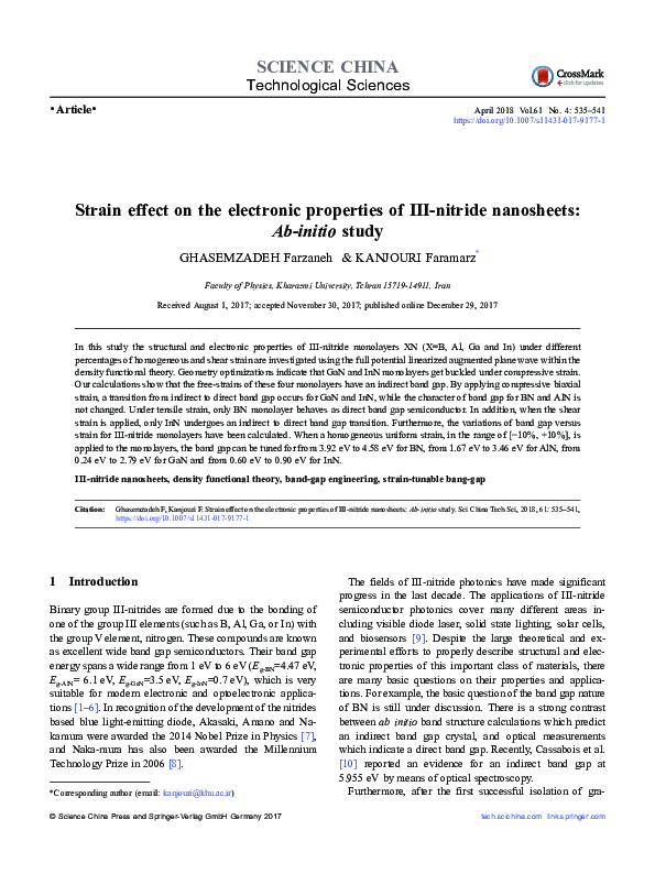 (PDF) Strain effect on the electronic properties of III-nitride ...
