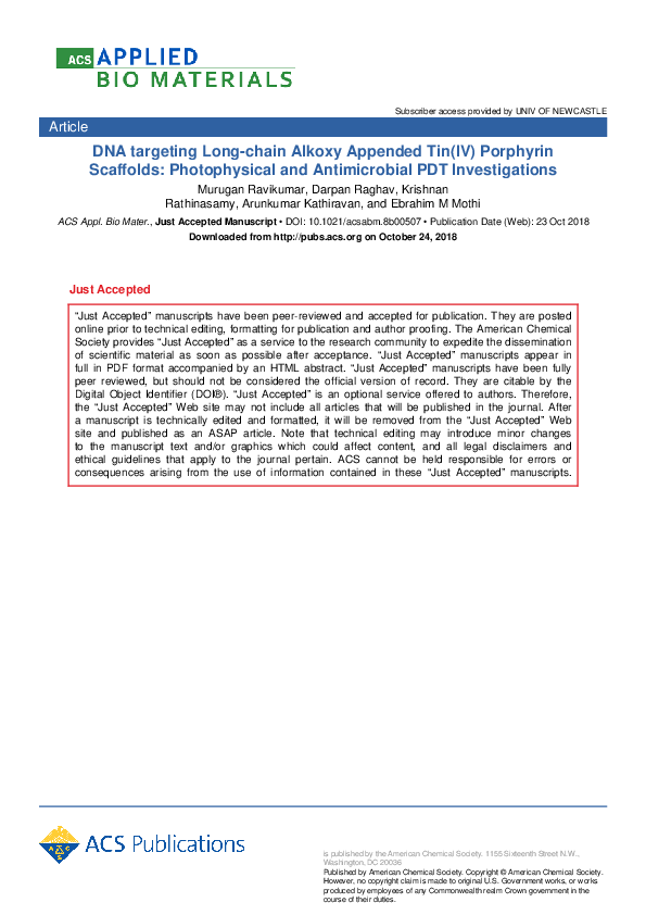 (PDF) DNA Targeting Long-Chain Alkoxy Appended Tin(IV) Porphyrin ...