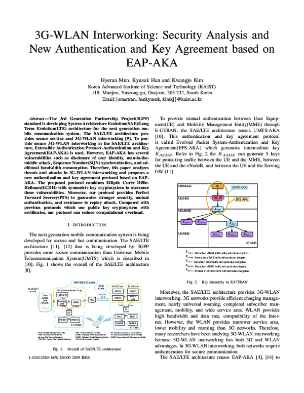 (PDF) 3G-WLAN interworking: security analysis and new authentication ...