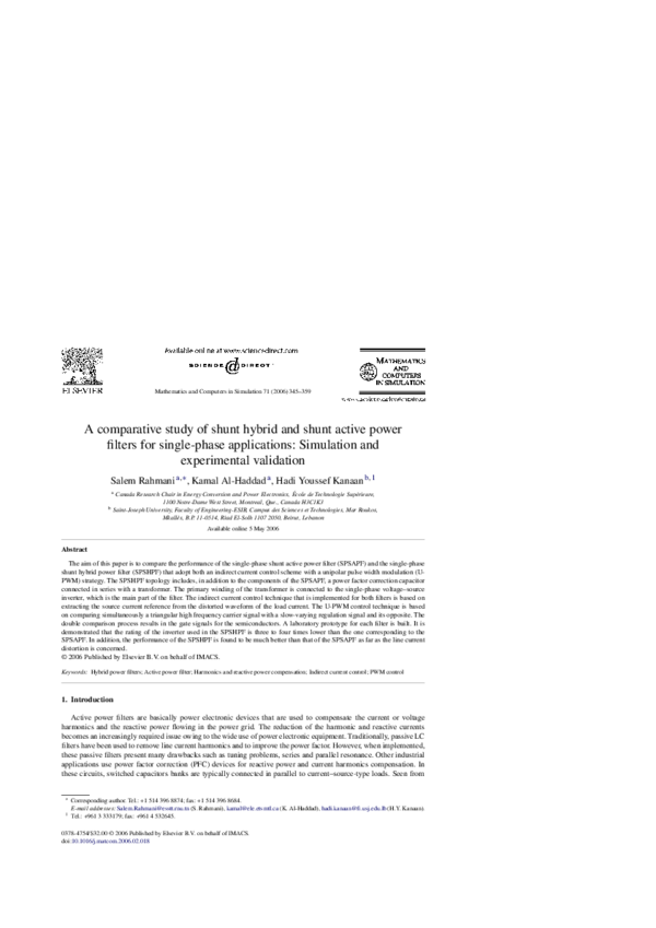 (PDF) A comparative study of shunt hybrid and shunt active power ...