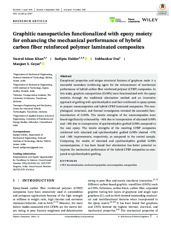 (PDF) Graphitic nanoparticles functionalized with epoxy moiety for ...