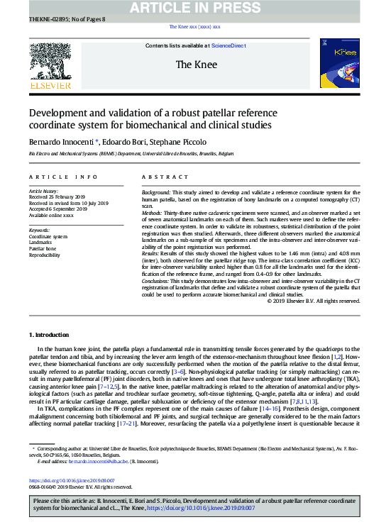 (PDF) Development and validation of a robust patellar reference ...