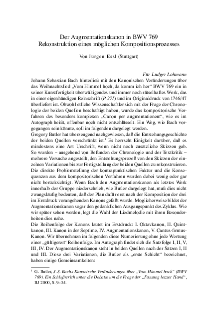 (PDF) Der Augmentationskanon in BWV 769