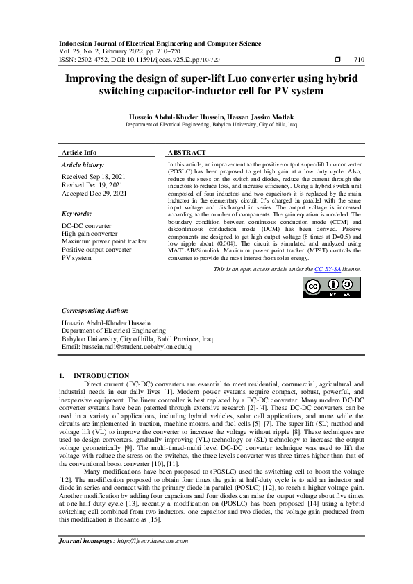 (PDF) Improving the design of super-lift Luo converter using hybrid ...