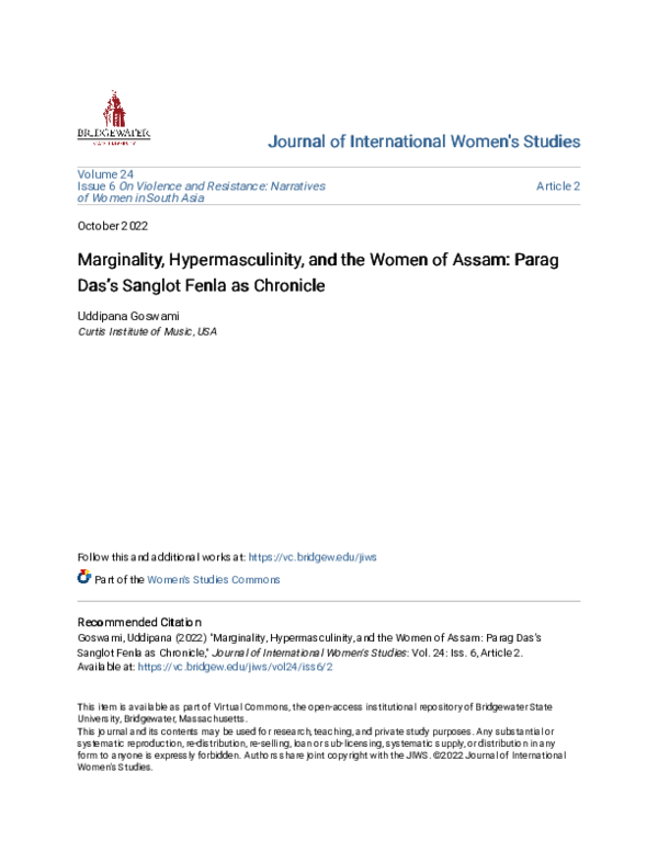 (PDF) Marginality, Hypermasculinity, and the Women of Assam: Parag ...