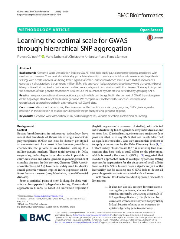(PDF) Learning the optimal scale for GWAS through hierarchical SNP ...