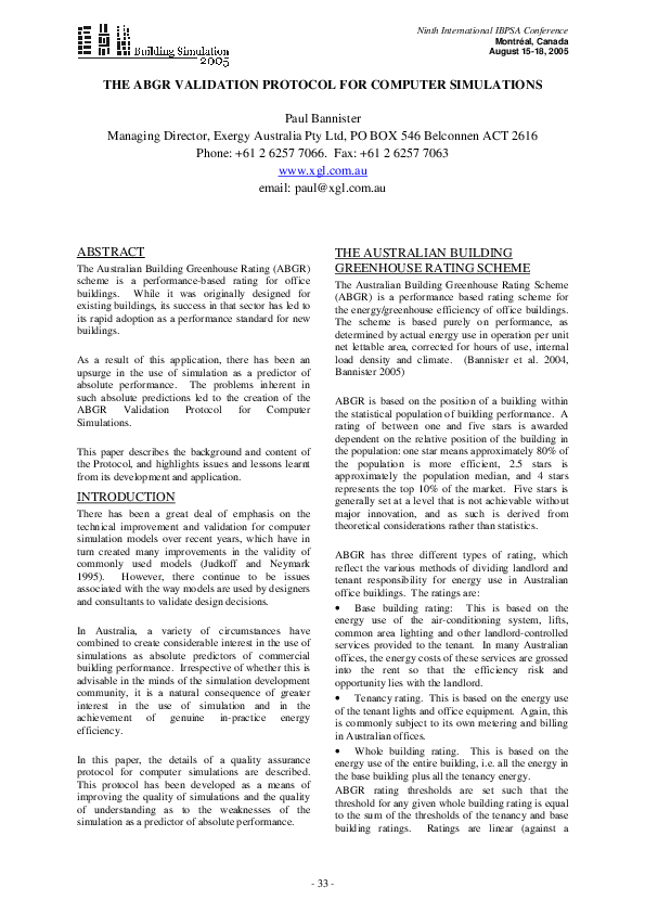 (PDF) The Abgr Validation Protocol for Computer Simulations