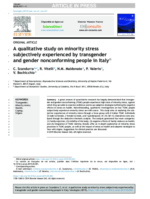 (PDF) A qualitative study on minority stress subjectively experienced ...