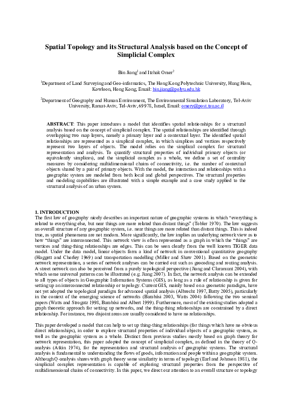 (PDF) Spatial Topology and its Structural Analysis based on the Concept ...