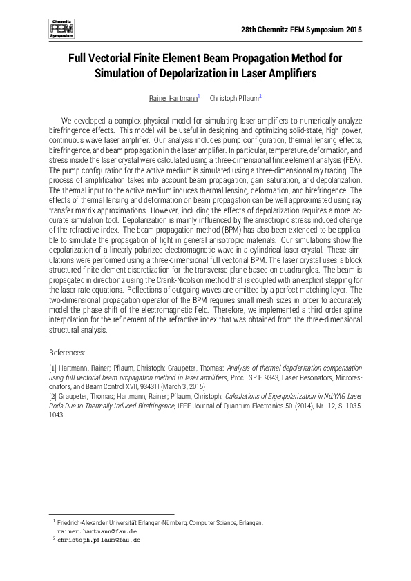 (PDF) Full Vectorial Finite Element Beam Propagation Method for ...