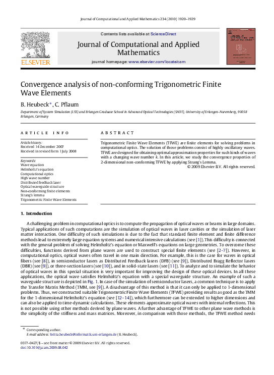 (PDF) Convergence analysis of non-conforming Trigonometric Finite Wave ...