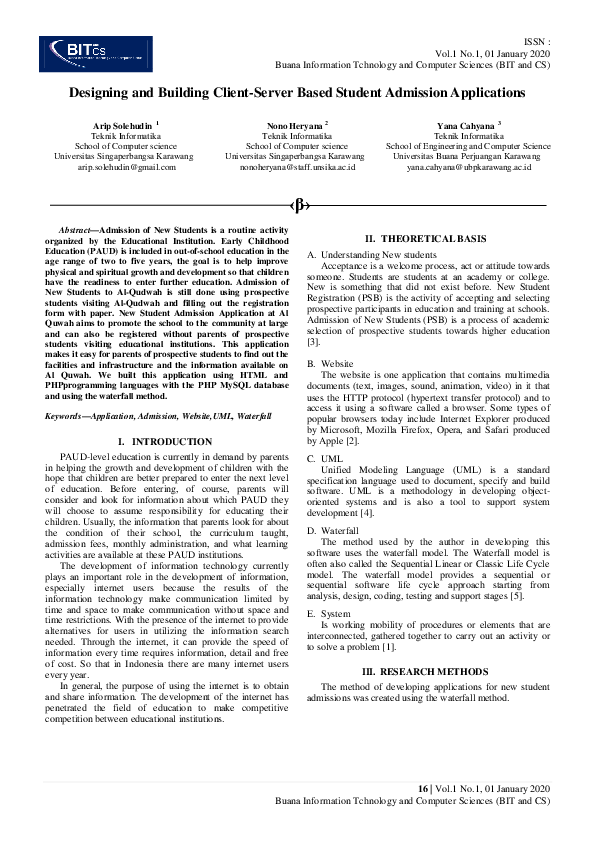(PDF) Designing and Building Client-Server Based Student Admission ...