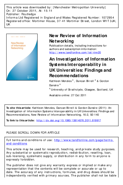 (PDF) An Investigation of Information Systems Interoperability in UK ...