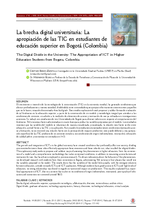 (PDF) The digital divide in the university: The appropriation of ICT in ...