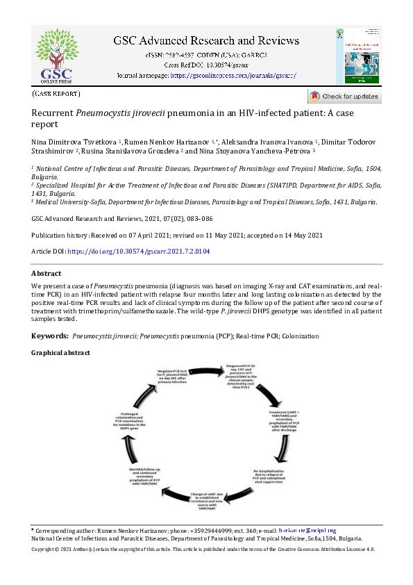 (PDF) Recurrent Pneumocystis jirovecii pneumonia in an HIV-infected ...