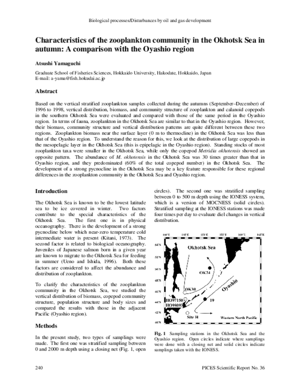 (PDF) Characteristics of the zooplankton community in the Okhotsk Sea ...