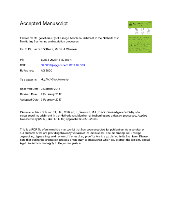 (PDF) Environmental geochemistry of a mega beach nourishment in the ...