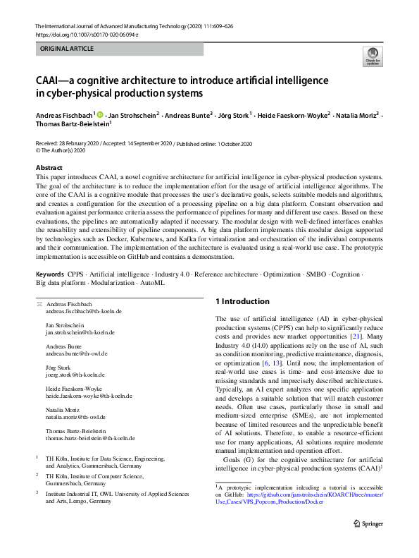 (PDF) CAAI—a cognitive architecture to introduce artificial ...
