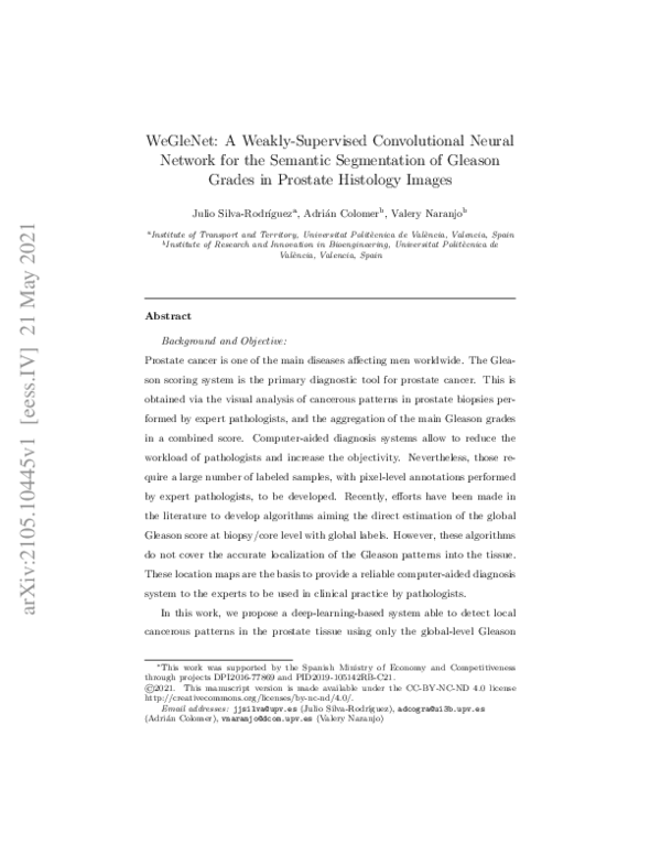 (PDF) WeGleNet: A weakly-supervised convolutional neural network for ...