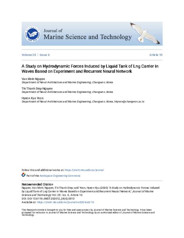 (PDF) A Study on Hydrodynamic Forces Induced by Liquid Tank of Lng ...