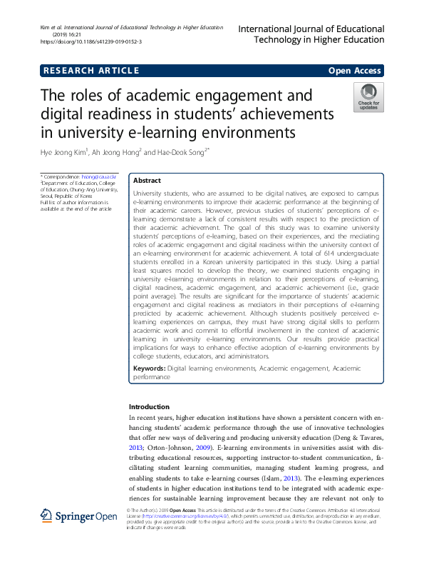 (PDF) The roles of academic engagement and digital readiness in ...