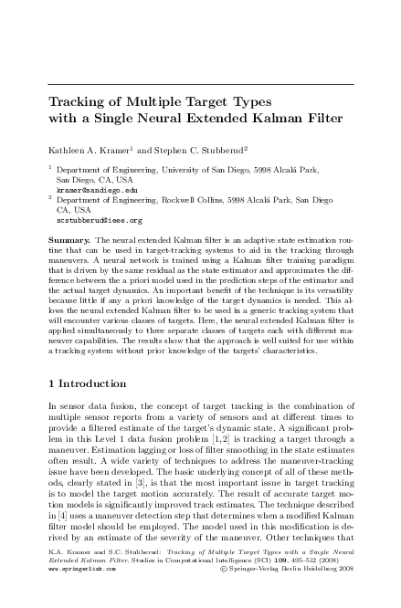 (PDF) Tracking of multiple target types with a single neural extended ...