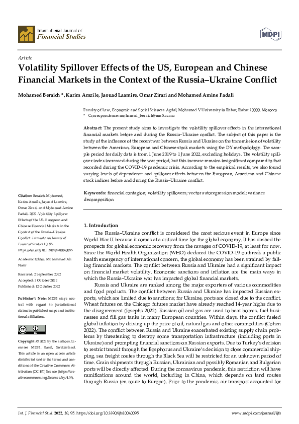 (PDF) Volatility Spillover Effects of the US, European and Chinese ...