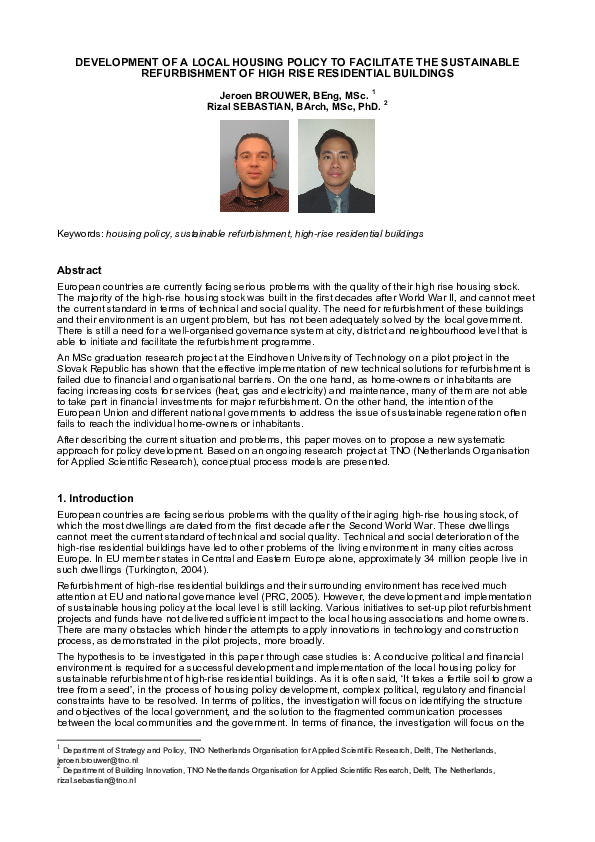 Photo inspiration: Fresh Look at Pdf Development Of A Local Housing Policy To Facilitate The