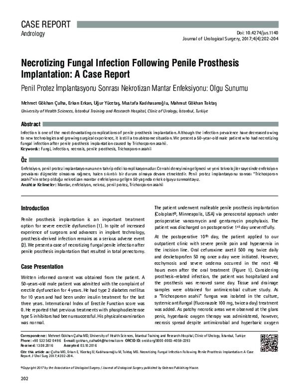 (PDF) Necrotizing Fungal Infection Following Penile Prosthesis ...