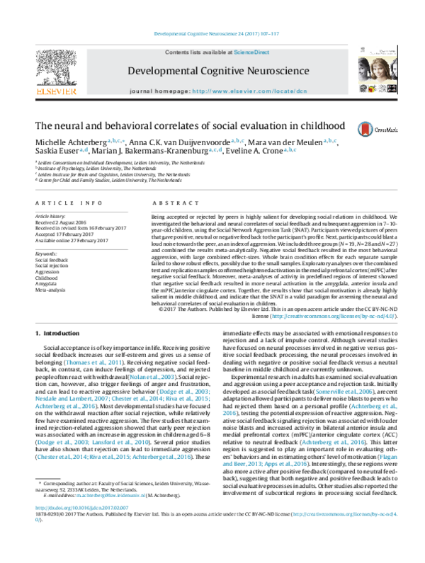 (PDF) The neural and behavioral correlates of social evaluation in ...
