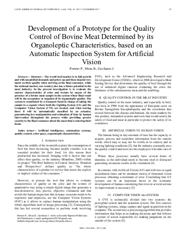 (PDF) Development of a Prototype for the Quality Control of Bovine Meat ...