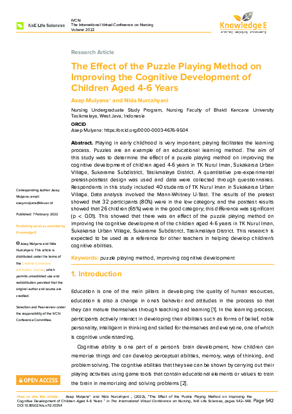 (PDF) The Effect of the Puzzle Playing Method on Improving the ...