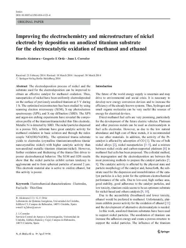(PDF) Improving the electrochemistry and microstructure of nickel ...