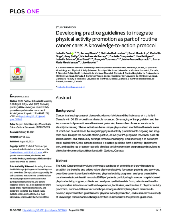 (PDF) Developing practice guidelines to integrate physical activity ...