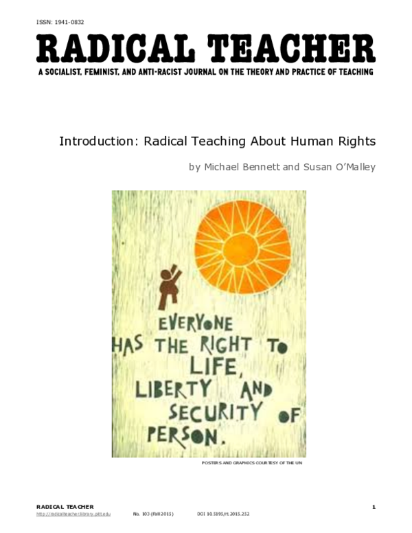 (PDF) Introduction Radical Teaching about Human Rights Susan O