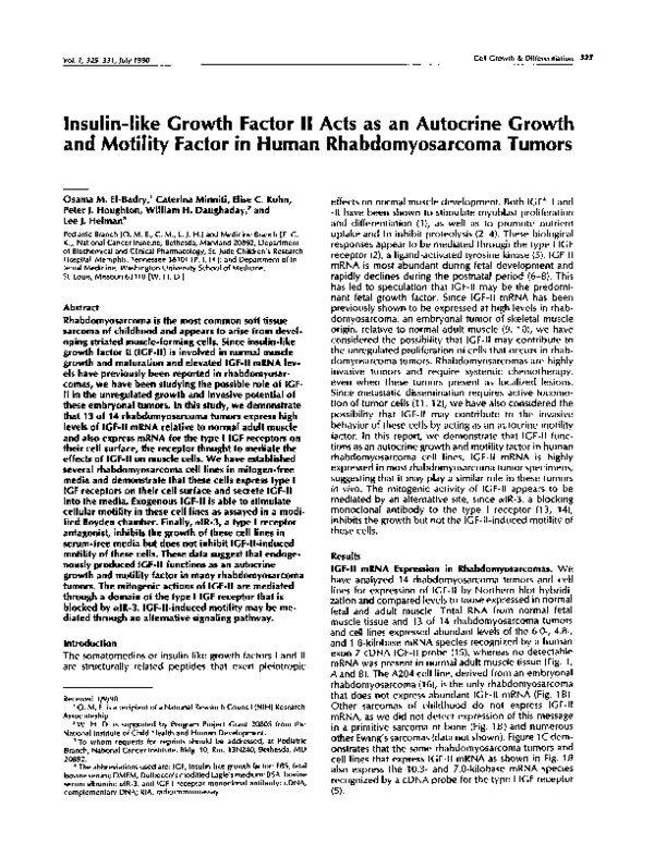 (PDF) Insulin-like growth factor II acts as an autocrine growth and ...
